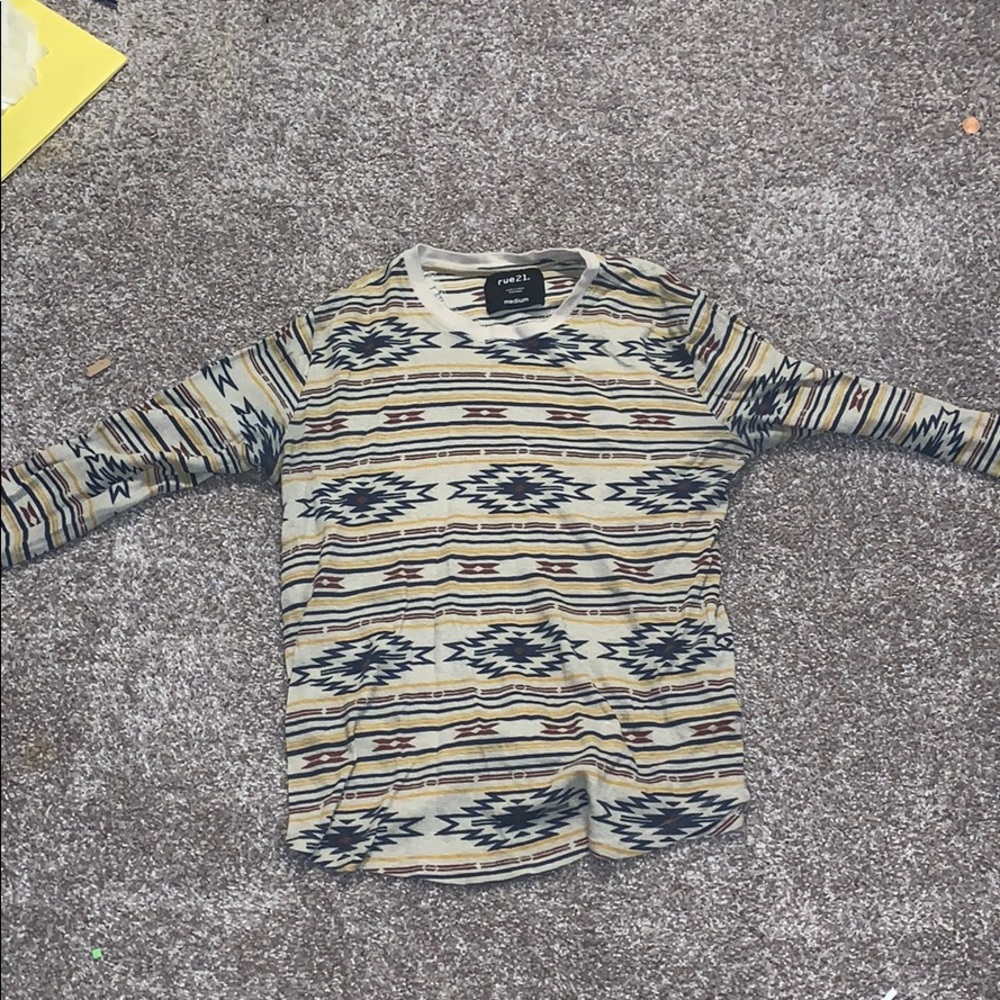 Rue 21 Long Sleeve Tribal Pattern T